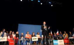 Emmanuel Macron en meeting à Talence près de Bordeaux le 9 mars 2017