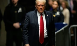 L'ancien président américain Donald Trump dans le tribunal de New York où a eu lieu son procès pénal, le 28 mai 2024