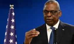 Le ministre américain de la Défense Lloyd Austin lors d'une conférence de presse à Tel Aviv, en Israël, le 18 décembre 2023