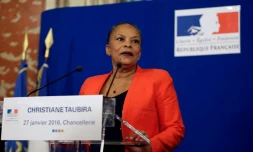 Christiane Taubira, le 27 janvier 2016 au ministĂšre de la Justice Ă Paris