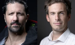 Yoann Richomme (g) et Charlie Dalin (d) avant le départ du 10e Vendée Globe