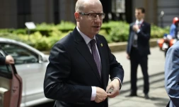 Le Premier tchèque Bohuslav Sobotka à son arrivée le 25 juin 2015 à Bruxelles