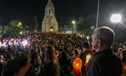 Rassemblement à l'appel de l'opposition pour honorer la mémoire des morts de la dernière guerre contre l'Azerbaïdjan à propos de la région disputée du Nagorny-Karabakh, le 26 septembre 2021 à Erevan