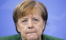 La chancelière allemande Angela Merkel le 9 mars 2021 à Berlin