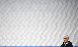 L'entraîneur de l'équipe de France, Didier Deschamps, lors d'un entraînement au Stade de France, le 22 mars 2018