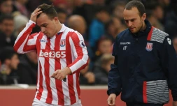 L'attaquant suisse de Stoke City Xherdan Shaqiri lors de la réception de Swansea le 31 octobre 2016