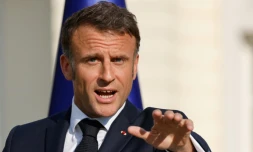 Le président Emmanuel Macron le 26 mai 2024 au palais présidentiel de Berlin