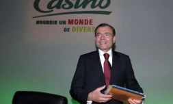 Jean-Charles Naouri lors de la présentation des résultats de Casino, à Paris le 12 février 2013
