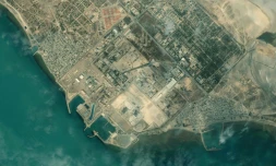 Image satellite fournie par Maxar Technologies le 8 janvier 2020 de la centrale nucléaire de Bouchehr, dans le sud de l'Iran