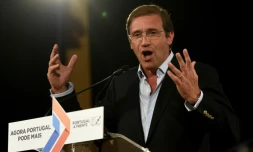 Le Premier ministre Pedro Passos Coelho en campagne le 27 septembre 2015 à Braga