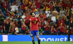 Le milieu de l'Espagne Isco, auteur d'un doublé contre l'Italie à Santiago Bernabeu, le 2 septembre 2017 