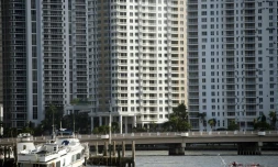 La marina du centre-ville de Miami après le passage d'Irma, le 11 septembre 2017