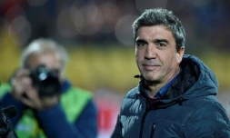 L'entraîneur de Reims, David Guion, avant le match de Ligue 1 face à Metz, à Saint-Symphorien, le 23 novembre 2019