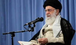 Photo fournie par le site officiel du guide suprĂȘme iranien, l'ayatollah Ali Khamenei, le montrant lors d'un discours Ă TĂ©hĂ©ran le 17 septembre 2019