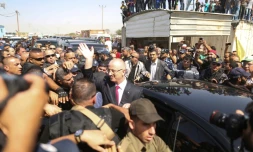 Le Premier ministre palestinien Rami Hamdallah accueilli à Beit Hanun à Gaza, le 2 octobre 2017