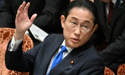 Le Premier ministre japonais Fumio Kishida, le 5 juin 2024 pendant une séance de questions au Parlement
