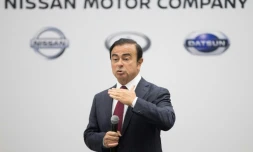 Le PDG de l'alliance  Renault- Nissan-Mitsubishi Motors Carlos Ghosn, lors d'une conférence de presse à Detroit, aux États-Unis, le 11 janvier 2016