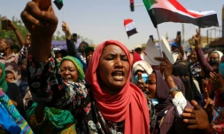 Manifestation à Khartoum pour un pouvoir civil, le 21 octobre 2021 au Soudan