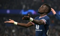 Idrissa Gueye buteur avec Paris contre Manchester City en Ligue des champions, le 28 septembre 2021 au Parc des Princes
