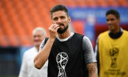 L'attaquant français Olivier Giroud à l'entraînement, le 20 juin 2018 à Ekaterinbourg 