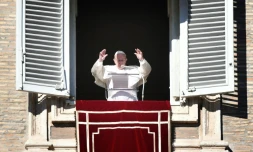 Le pape François lors de la prière de l'Angelus au Vatican le 1er janvier 2019