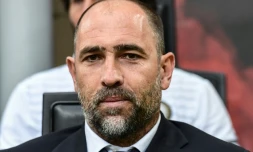 Le nouvel entraĂźneur de l'OM, le Croate Igor Tudor, ancien coach de l'Udinese, assiste Ă la rencontre de ses joueurs avec l'AC Milan Ă Milan le 2 avril 2019