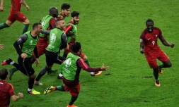 Eder (d), auteur du but portugais face à la France en finale de l'Euro, le 10 juillet 2016 au Stade de France
