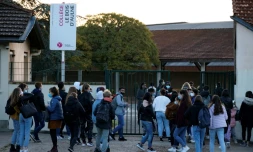 Des élèves du collège du Bois d'Aulne à Conflans-Sainte-Honorine (Yvelines), le 3 novembre 2020