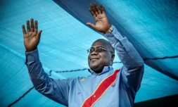 L'opposant Felix Tshisekedi, candidat à la présidentielle, lors d'un meeting de campagne, le 21 décembre 2018 à Kinshasa, en RDC
