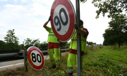 Remplacement le 29 juin 2018 des panneaux de signalisation avant la limitation à 80 km/h 