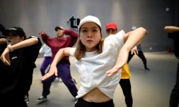 Cours de danse hip hop dans un studio à Pékin, le 17 octobre 2018