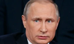 Le président russe Vladimir Poutine lors d'un forum sur les médias, le 7 avril 2016 à Saint-Pétersbourg