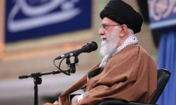 Photo fournie par le bureau du guide suprême iranien montrant l'ayatollah Ali Khamenei lors d'un discous à Téhéran, le 1er janvier 2020