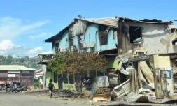 Dans les rues de Honiara, la capitale des Ăźles Salomon, le 27 novembre 2021