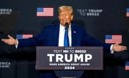 L'ancien président américain Donald Trump, candidat à la présidentielle 2024, à Derry, dans le New Hampshire, le 23 octobre 2023