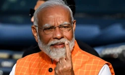 Le Premier ministre indien Narendra Modi le 7 mai 2024 Ă Ahmedabad