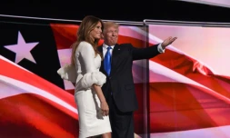 Donald Trump et son épouse Melania Trump lors de la convention républicaine le 18 juillet 2016 à Cleveland