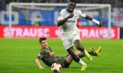 Le Marseillais Ismaila Sarr contre le Shakhtar Donetsk, le 22 février 2024 au Stade Vélodrome