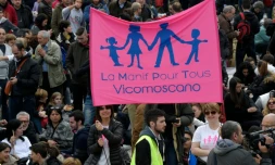 Des milliers de manifestants défilent à Rome pour dénoncer le mariage pour tous, le 30 janvier 2016