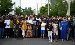 Marche blanche dans le quartier du Breil à Nantes le 5 juillet 2018 pour réclamer "vérité" et "justice pour Abou", victime mardi du tir d'un policier placé en garde à vue