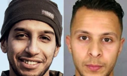 Montage fait le 26 décembre 2015 de photos non datées de Abdelhamid Abaaoud (g) et d'Abdeslam Salah (d)