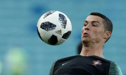 Cristiano Ronaldo à l'entraînement, le 14 juin 2018 à Sotchi