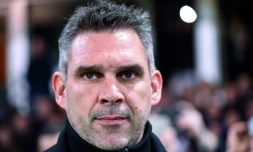 L'entraßneur de Guingamp, Jocelyn Gourvennec, lors du 8e de finale de la Coupe de France face à Lyon, au Roudourou, le 7 février 2019