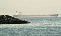 Un navire de transport de marchandises dans le détroit d'Ormuz le 25 février 2026
