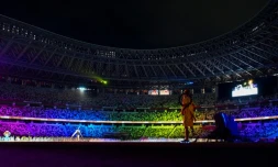 Vue générale du stade des Jeux paralympiques avec des tribunes vides, le 24 août 2021 