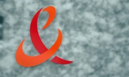 Le logo de l'opérateur de télécommunications français France Telecom  le 25 août 2005 à Paris