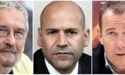 Photomontage représentant le président de Caen Jean-François Fortin, l'homme d'affaires Michel Moulin et l'ex-président de Nîmes Jean-Marc Conrad