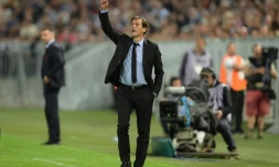 L'entraîneur de Marseille Rudi Garcia donne des instructions face à Bordeaux au Matmut Atlantique, le 14 mai 2017