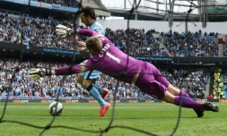 Le gardien anglais Robert Green lors d'un match avec les Queens Park Rangers face à Manchester City, le 10 mai 2015 à Manchester