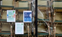 Le café Les Deux Magots à Paris fermé, le 2 novembre 2020